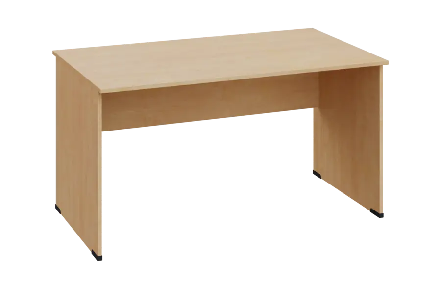 EPL 28 - 14 stůl kancelářský, dřevěná podnož, deska 25 mm, široký 1400 mm, bříza světlá